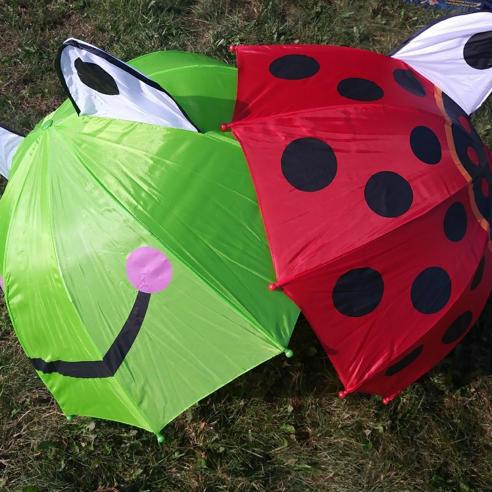3D Frog & lady bug kids umbrella